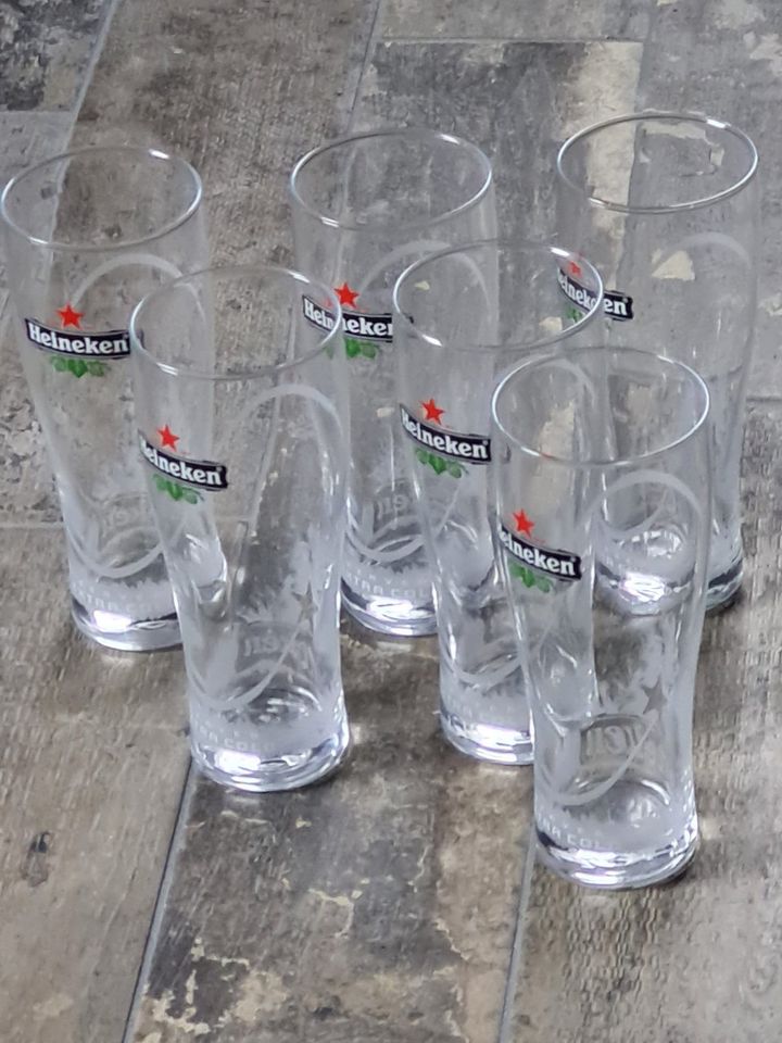 Heineken Gläser, 6 Stück, 0,5l in Witten