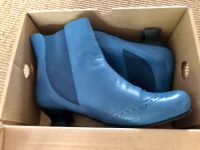 Damen Stiefel Stiefelette Echtleder Blau mit kurzem Absatz Mitte - Tiergarten Vorschau