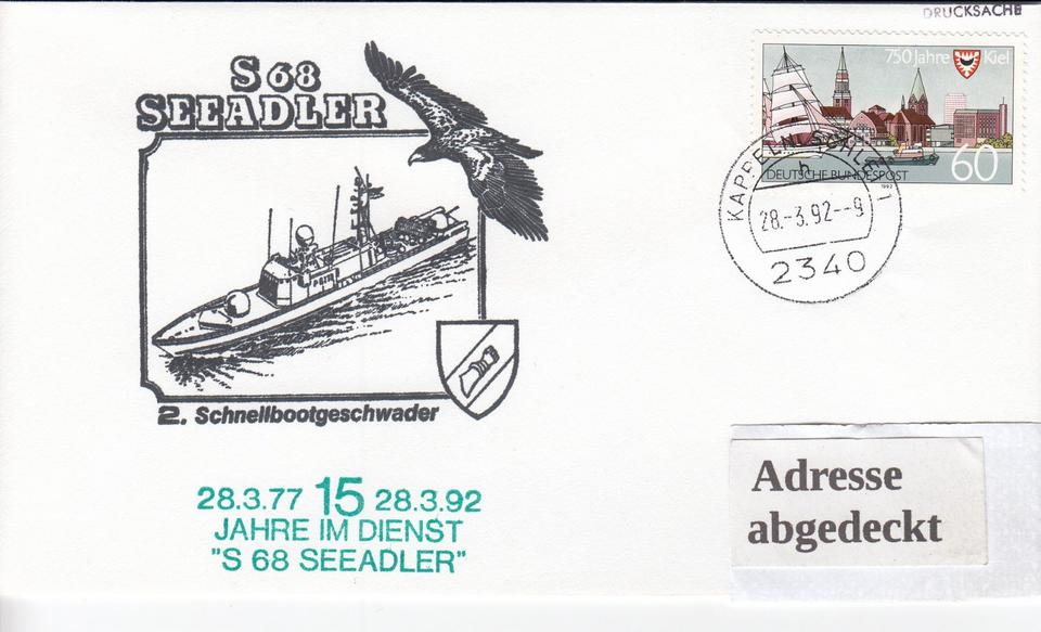 P 6118 Schnellboot S68 SEEADLER, Schiffspostbelege +Fotos+Negativ in Kiel