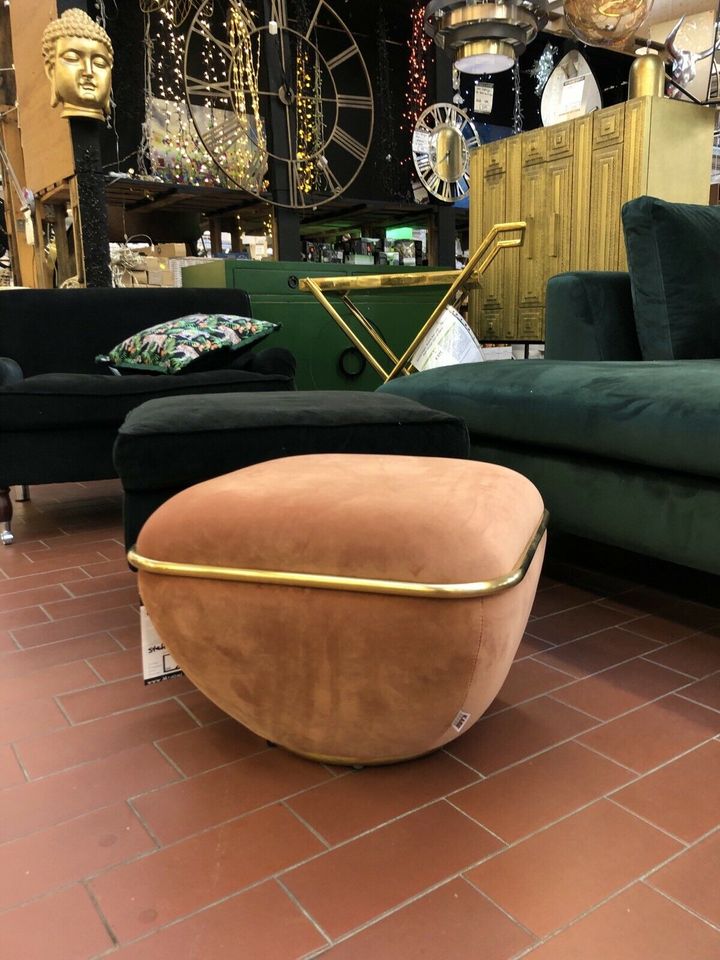 Hocker Pouf Rose Samt Gold Beistelltisch statt 359€ in Bremen