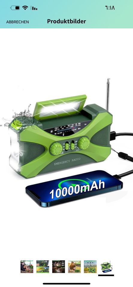 Kurbelradio 10000mAh Notfallradio in Dingolfing