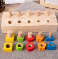 Schrauben Block Montessori Lernspielzeug Holzspielzeug Motorik Hessen - Gießen Vorschau