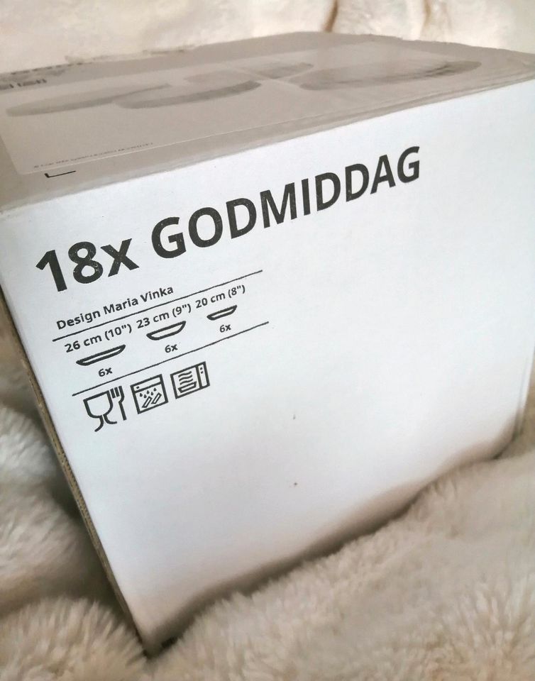 Neu Ikea Godmiddag Geschirr 18 tlg Teller Set uni-farben weiß in Leipzig