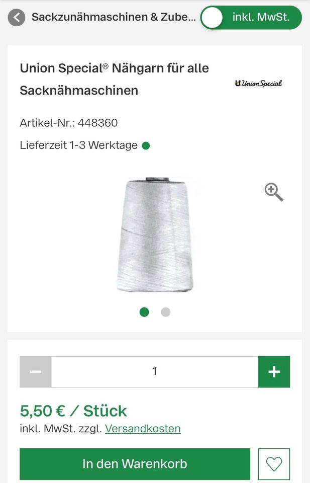 Garn für Sacknähmaschine in Grimma