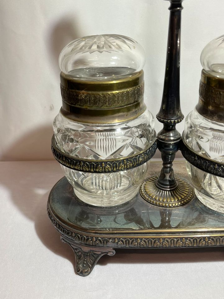 Antikes Silber Gewürz Set Menage Viktorianisch Servierset Massiv in Sankt Augustin