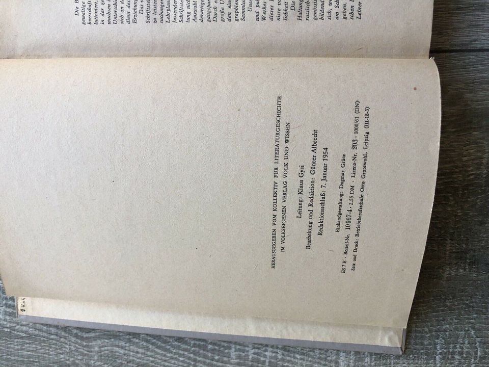 Zur Literatur der Befreiungskriege Volk und Wissen 1962 in Velten