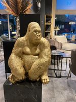 DEKO FIGUR MONKEY GORILLA SIDE XL GOLD 76CM Mitte - Tiergarten Vorschau