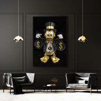 Wandbild Leinwand mit Rahmen, Gold Scrooge Mcduck , Luxus Deko Stuttgart - Stuttgart-Ost Vorschau