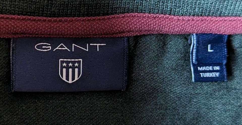 Gant Contrast Collar Shirt Poloshirt neu L Green burgundy in Pansdorf