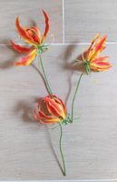 3 Lilien Kunstblumen Deko Floristik orange gelb Sachsen - Sehmatal-Sehma Vorschau