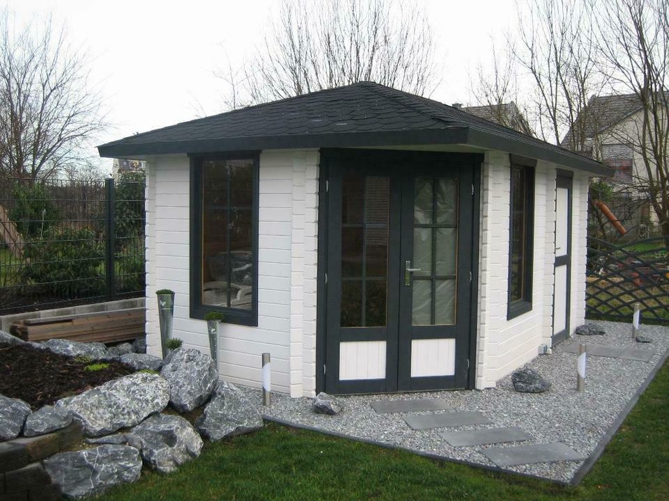 5 Eck Gartenhaus Blockhaus Gartenhäuser Holz 400x400, 40mm, 40398 in Versmold