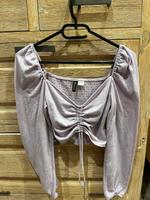 H&M Bluse gerafft Kurzbluse lila fliederfarben Gr. S Sachsen-Anhalt - Harzgerode Vorschau