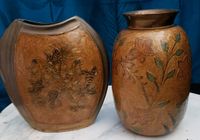 2 Vasen Messing alt antik Retro Emaille gold Baden-Württemberg - Zell unter Aichelberg Vorschau
