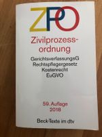 Beck-Texte im dtv Zivilprozessordnung 59. Auflage 2018 Baden-Württemberg - Tübingen Vorschau