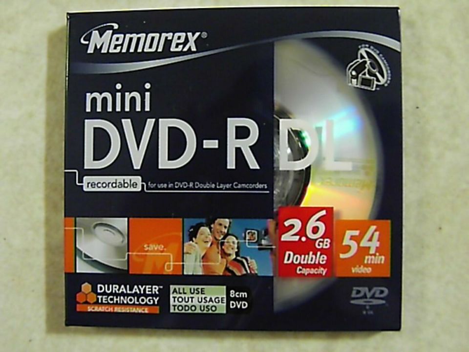 Memorex mini DVD-R DL, verschweißt, 2,6 GB in Ellwangen (Jagst)