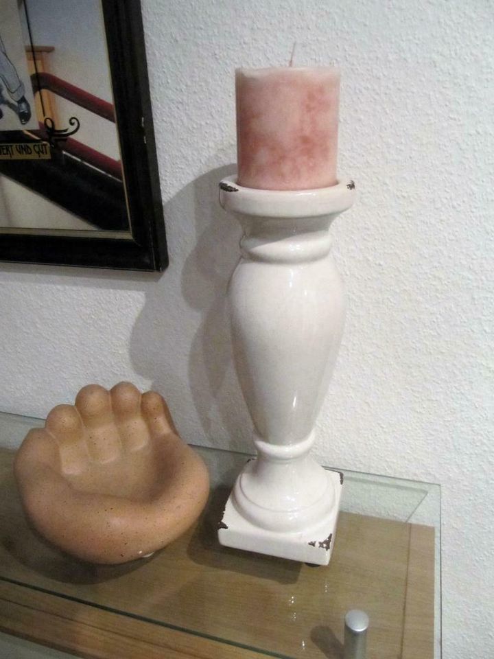 Großer Keramik Kerzenleuchter NEU ! weiß, Vintage-Style 35cm hoch in Bad Wörishofen