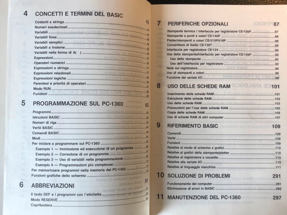 Sharp PC-1360 Manuale Di Istruzioni Handbuch Italienisch in Appenheim