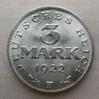 3 Mark Weimarer Republik 1922 Baden-Württemberg - Mannheim Vorschau