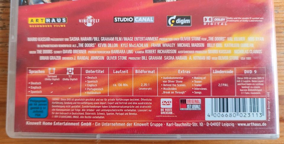 DVD The Doors Oliver Stone Film Jim Morrison 1991 StudioCanal in Köln