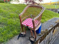 Fahrrad Kindersitz Lenkersitz vintage Rattan Korb Holz Niedersachsen - Duderstadt Vorschau