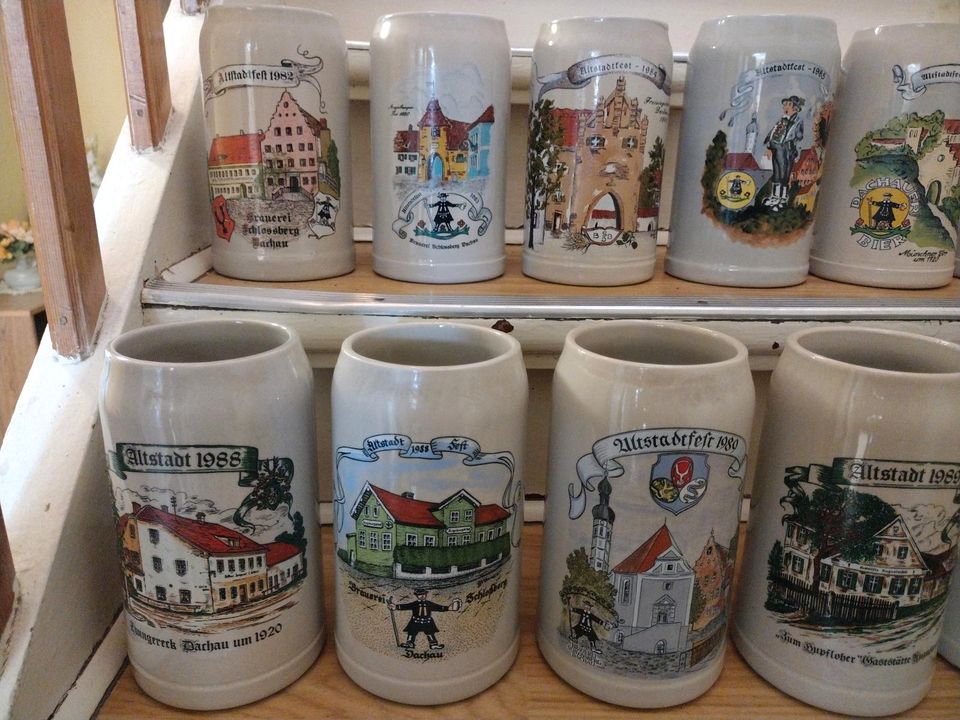 Bierkrüge Dachauer Altstadtfest Sammlung 1984 - 1995 in Ponitz