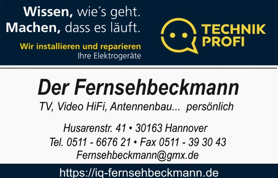 Reparatur & Verkauf von TV Geräten Meisterbetrieb in Hannover in Hannover