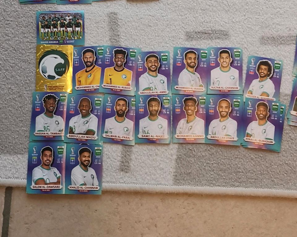 17 Sticker KSA Saudi Arabien Panini WM 2022 Fussball in Feldkirchen-Westerham