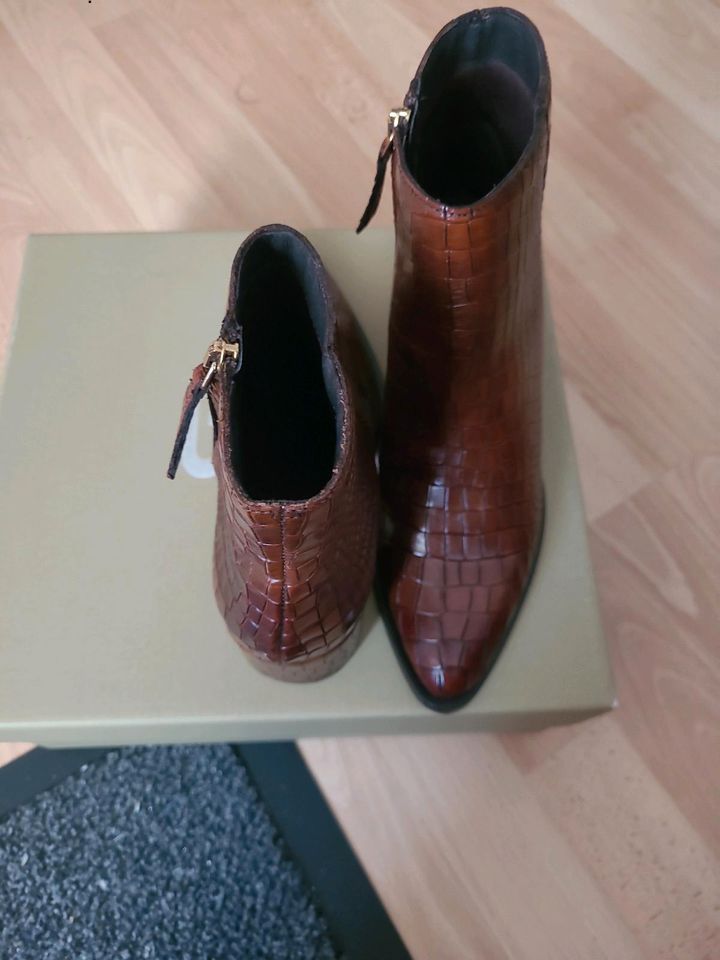 GOSH Leder Stiefelette Kroko Cognac- Neuware! Gr. 36 in München