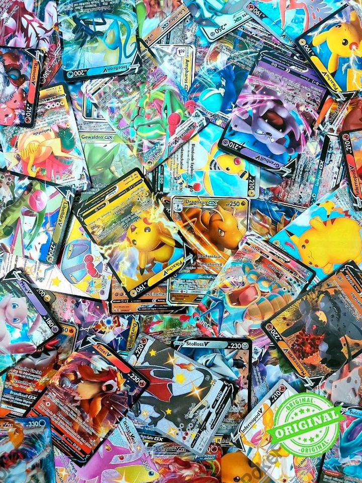 ✴️10 sehr Starke VMAX/VSTAR/V/EX Ultra Holo Karten | Legendäre Ultra garantiert✅ 100% Original Set | Pokemon-Karten XXL Booster Ab 3 Mew  Mewtu 4 Glurak Pokémon-Karten Sammel-Karten Geschenk Sammlung✨ in Idar-Oberstein