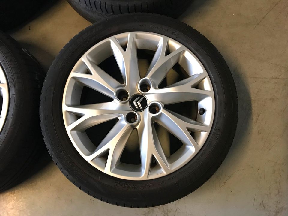 4 x CITROEN C4 ALUFELGEN, FELGEN + SOMMERREIFEN 205/50R17 NR. 410 in Siegen