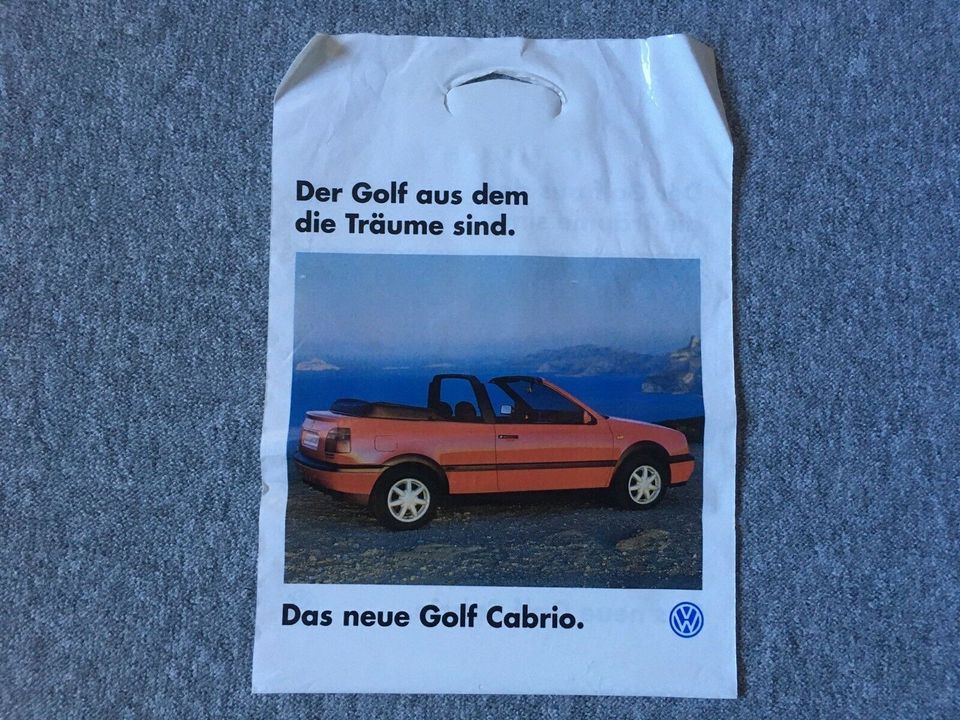 VW Golf 3 Cabrio Cabriolet Präsentation Tasche Plastiktüte IAA 93 in Osloß