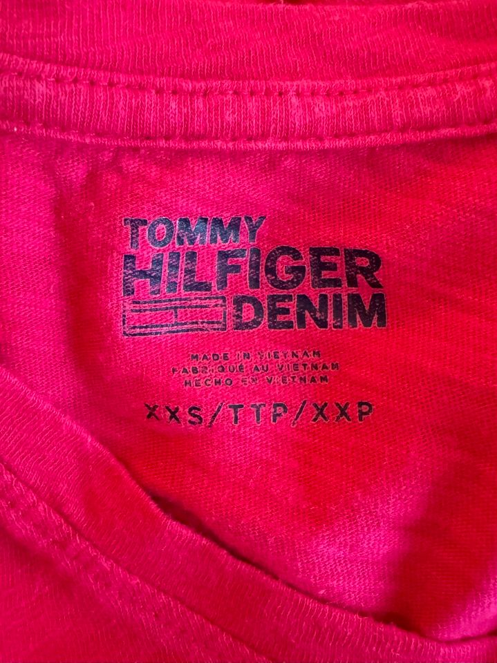 Tommy Hilfiger Demin T-Shirt Shirt pink weiß Gr. S in Gelsenkirchen