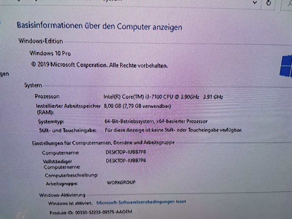 Terra PC Sytem i3-7100, 8GB Ram, 500 GB SSD Evo in Siegen