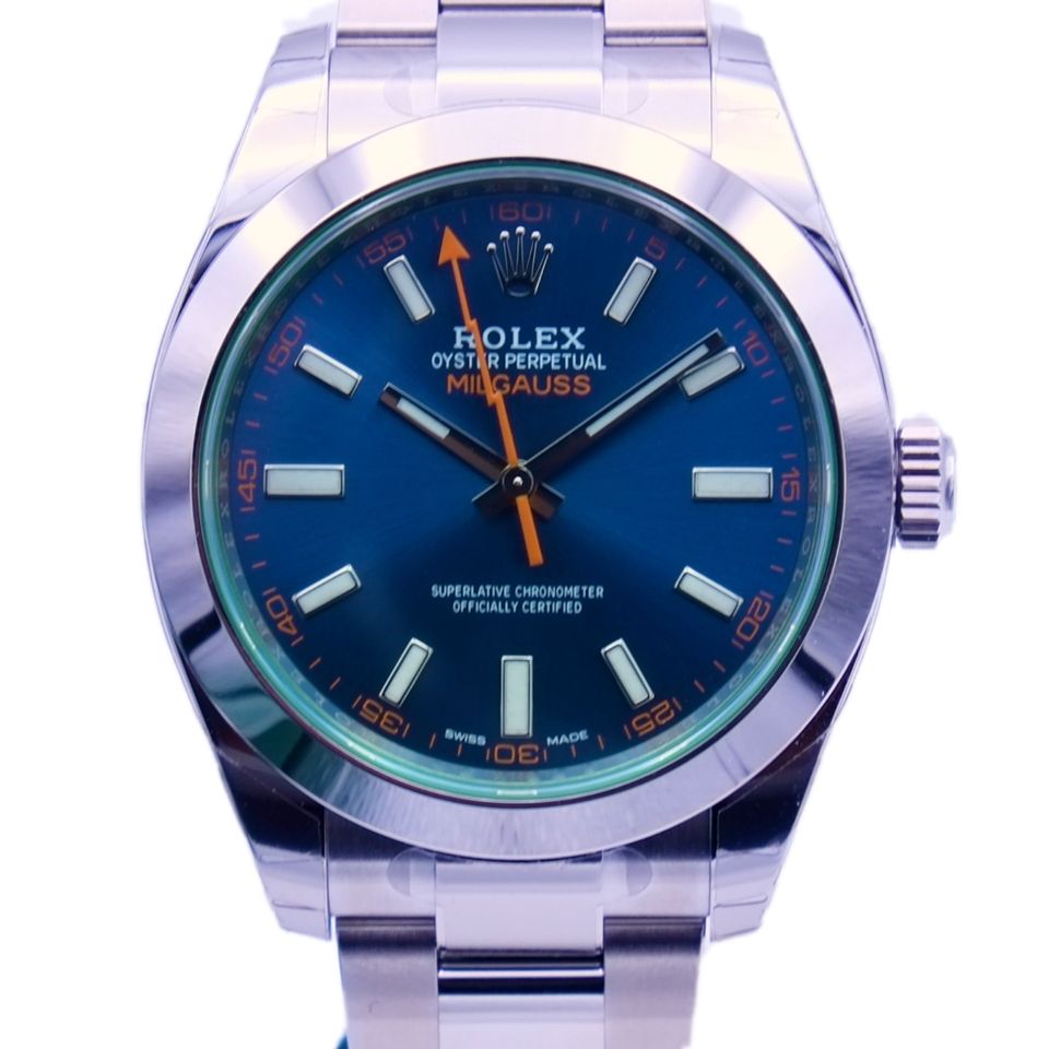 Rolex Milgauss, Ref. 116400GV - 2023 ungetragenes Fullset LC 100, blaues Zifferblatt in Duisburg