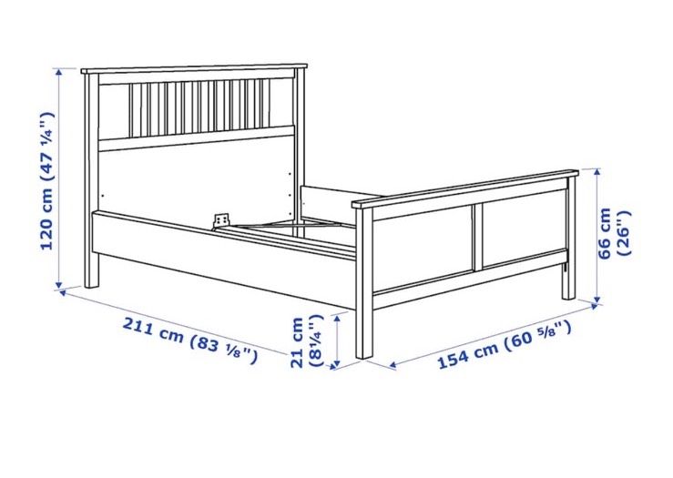 Bettgestell HEMNES & Lattenrost LEIRSUND 140x200cm in Neumünster