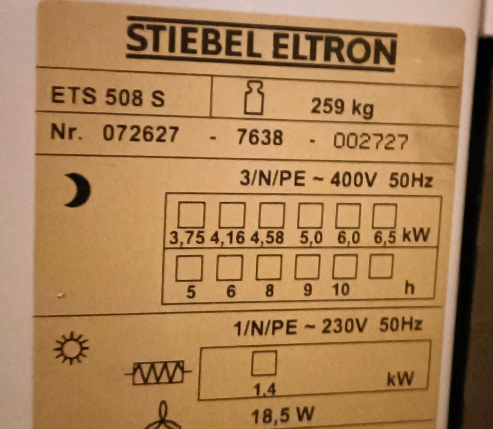 Nachtspeicherheizung von Stiebel Eltron ETS 508 S,6 KW, asbestfre in Rheda-Wiedenbrück