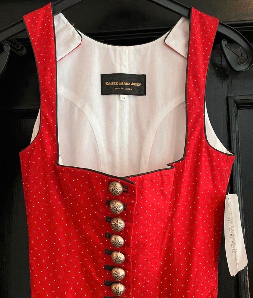 Dirndl Tracht lang 34 teilweise neu mit Etikett grün rot❣️ in Landshut