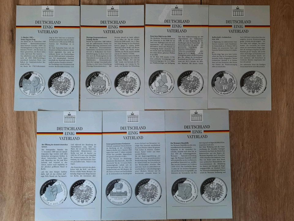 7 Stück 999 Silbermünzen Deutschland Einig Vaterland in Freigericht