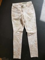 beige-weiß gemusterte Jeanshose, Gr. 36, skinny Bayern - Aichach Vorschau