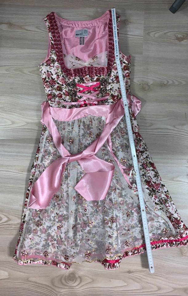 Dirndl rosa Pink Blumen Stick Marjo 36 S inkl Bluse Kleid Tracht in Rastatt