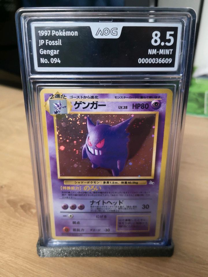 Pokemon Karte, Gengar Fossil Vintage Japan AOG/PSA 8,5 in Triftern