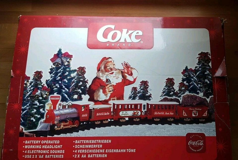 COCA COLA Weihnachtszug Eisenbahn Santa Train Set Schienen Weiche in Kirchheim bei München