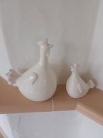 2 Keramikhühner weiß 15cm/25 cm Bayern - Schneeberg Vorschau
