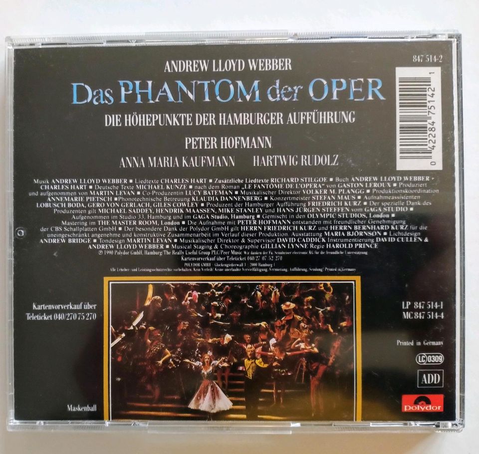 Sammler: CD Phantom der Oper, Hamburger Aufführung 1990 in Berlin