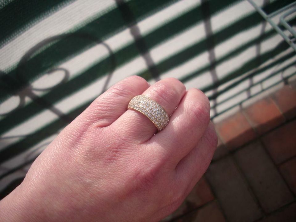 Brillant Ring 750 Gelbgold 4,12 ct VVS Memory-Ring 108 Brillanten in Geilenkirchen