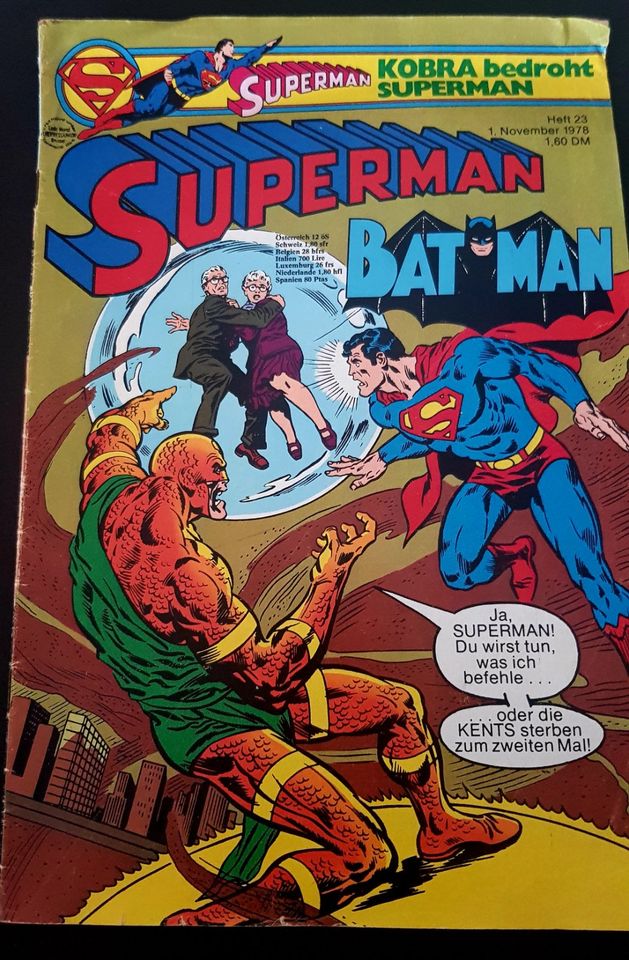 Superman Batman Comic Heft 23 vom 1.November 1978 Sammelecke in Werneck