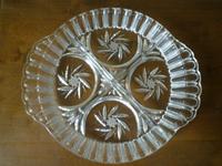 DDR Vintage Große Glasschale, Menage, Snackschale VEB Sachsen - Gablenz Vorschau