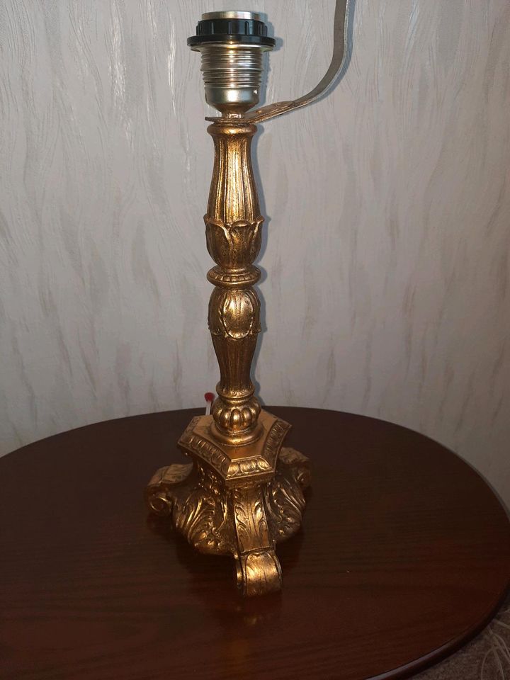 antike Tischlampe Gusseisen blattvergoldet in Leipzig