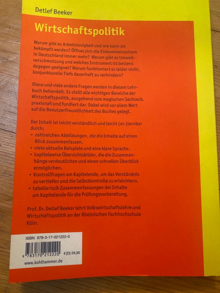 Lehrbuch Wirtschaftspolitik in Köln
