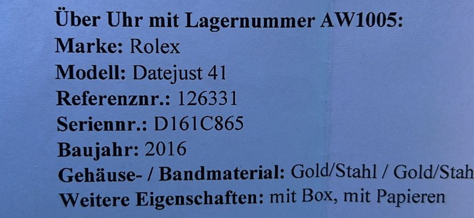 Rolex Datejust 41 mm 126331 in Marktoberdorf
